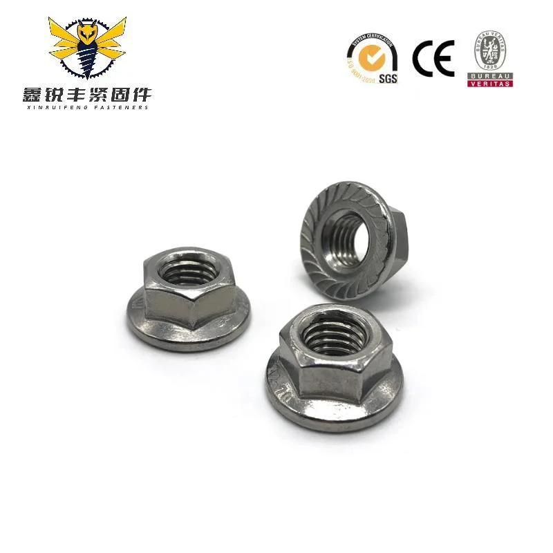 Premium Customized Galvanized Carbon Steel Round Self Locking Platedhex Flange Nut M3-M50