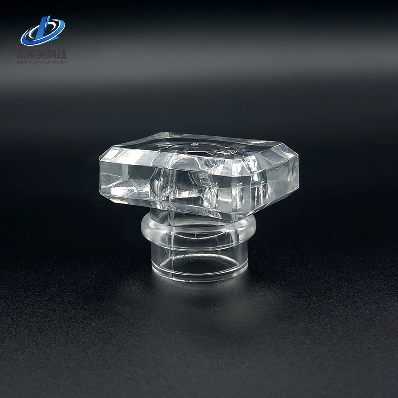 Square Acrylic Cap Cosmetic Cap Plastic Lid Acrylic Top Transparent Packaging Customized for Glass Bottle