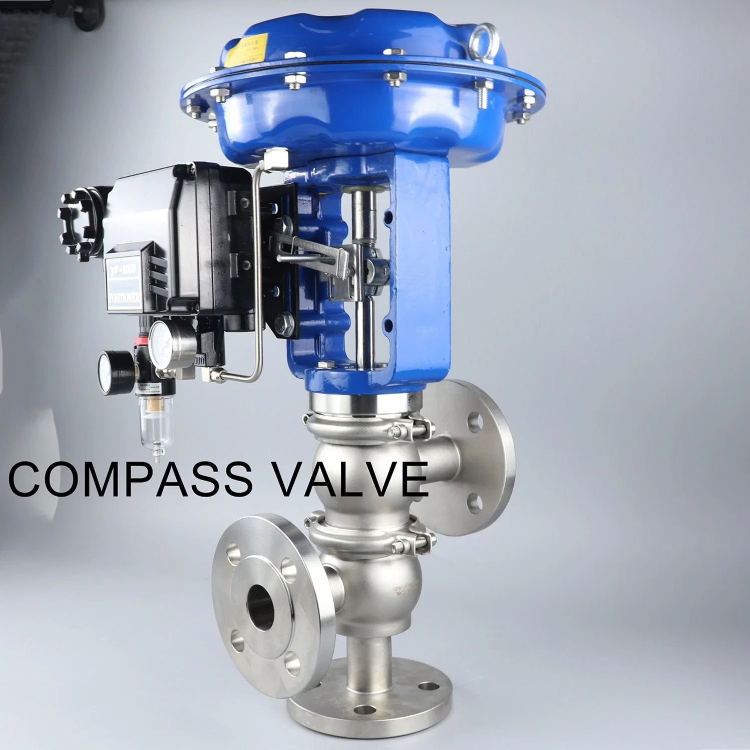 Compass Sanitary Edelstahl SS316L Elektrisches pneumatisches Regelventil mit Stellglied und Positionierer