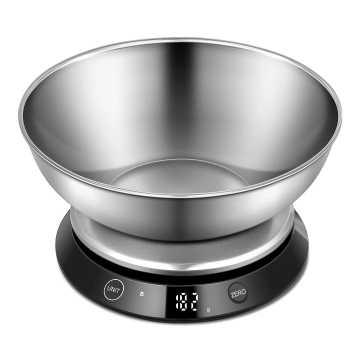Grossista ODM Custom Bowl Aço inoxidável recarregável Digital Kitchen Scale