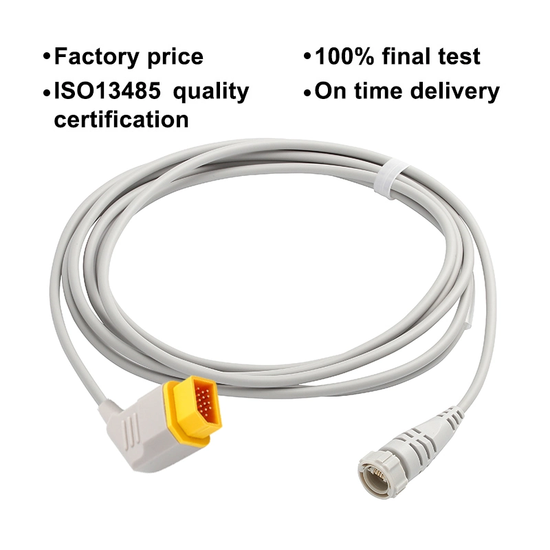 Transductor de presión Cable adaptador para Medex de Nihon Kohden 14p