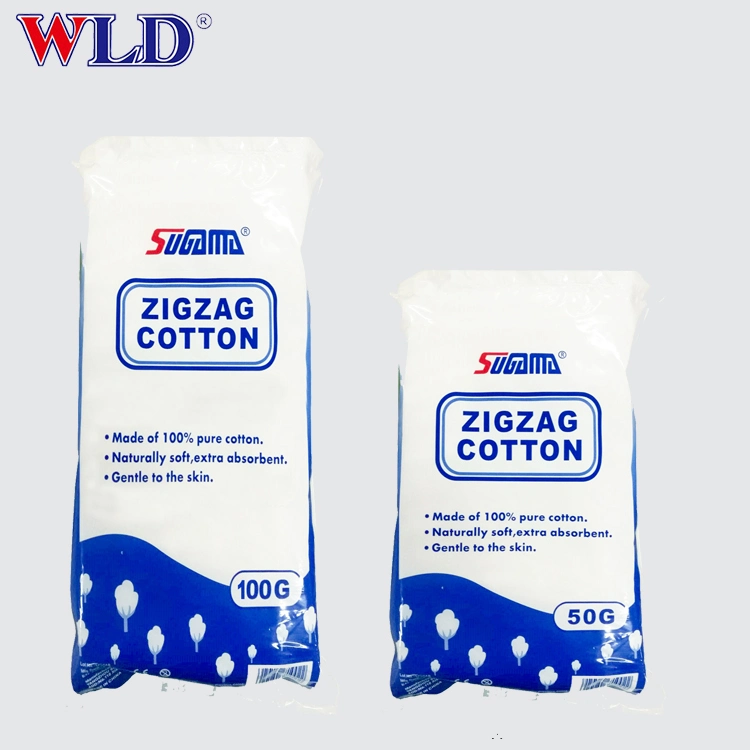 25g-1000g Zigzag Cotton for Absorbency