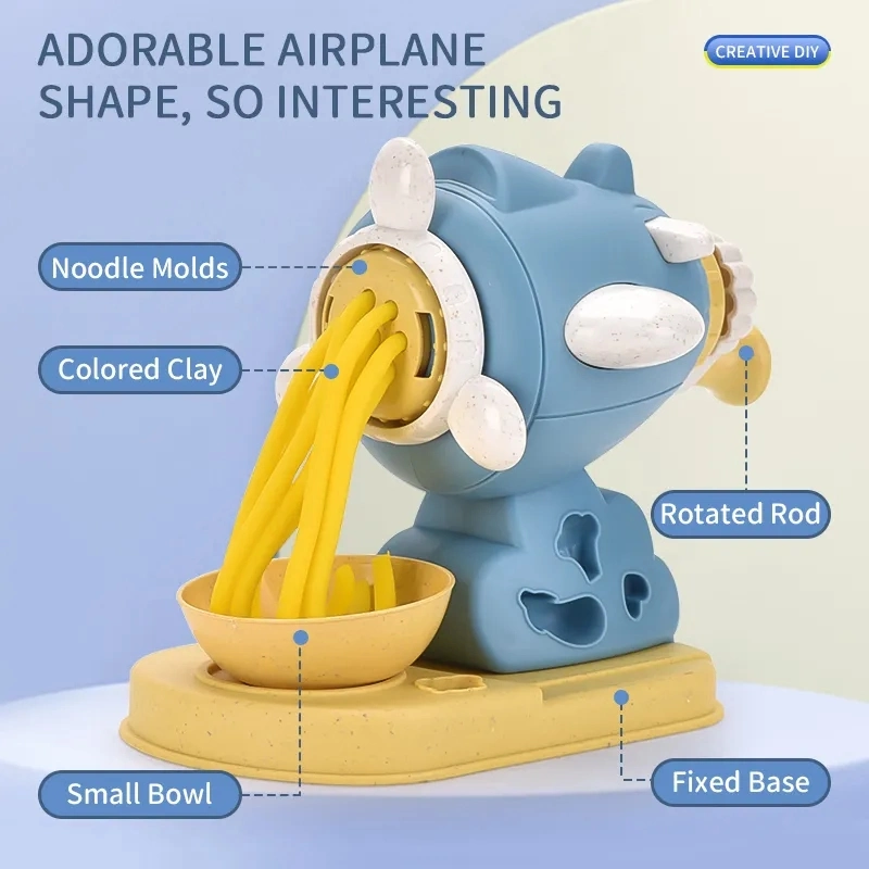 DIY Enfants Intellectuel Créativement Drôle Argile Imaginer Coloré Interactivité Petit Avion Jouet en Plastique pour Enfants Machine à Pâtes de Cuisine