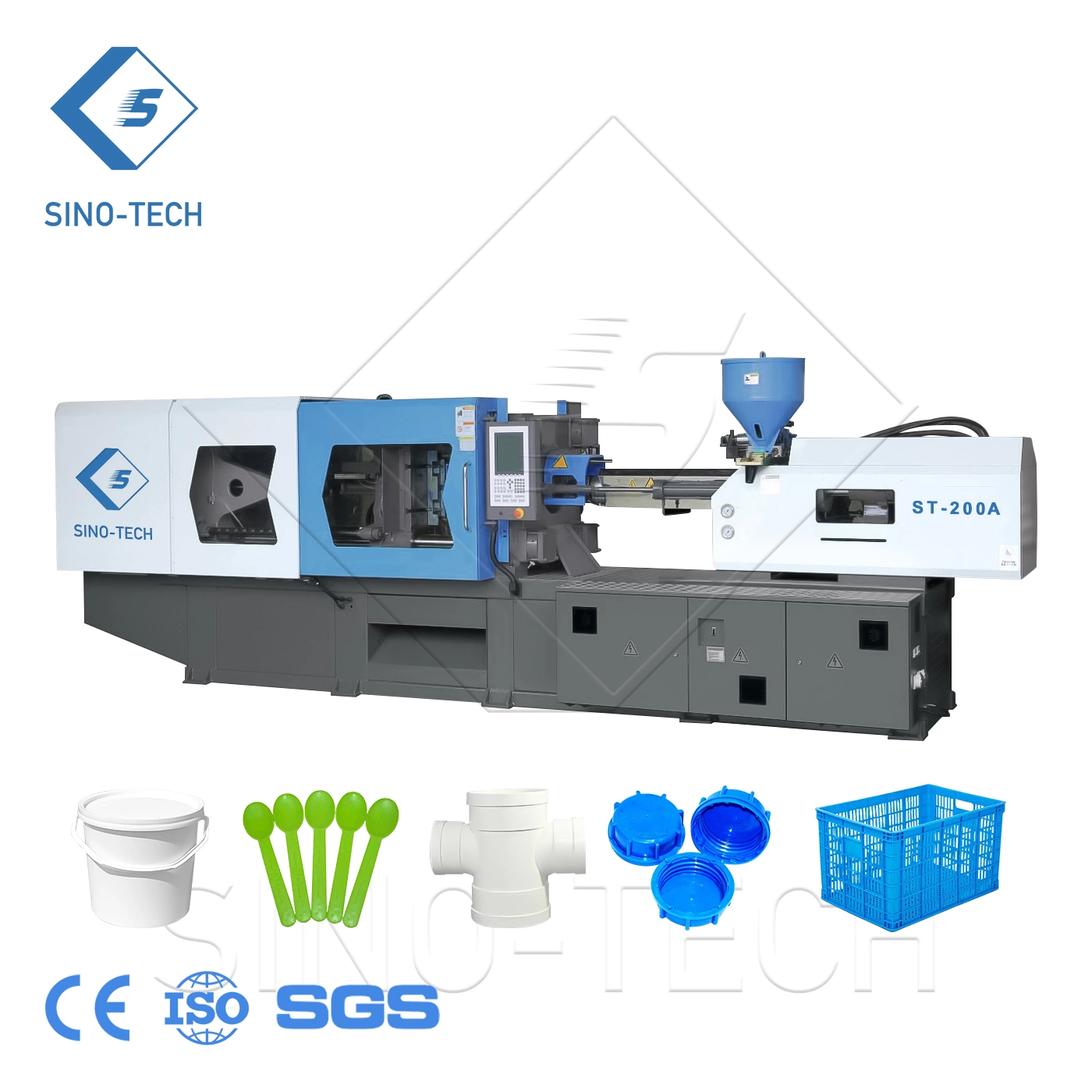 Plastic Auto Parts Fruit Vegetable Basket Crates Sinotech Injection Molding Machine Moulding Machine