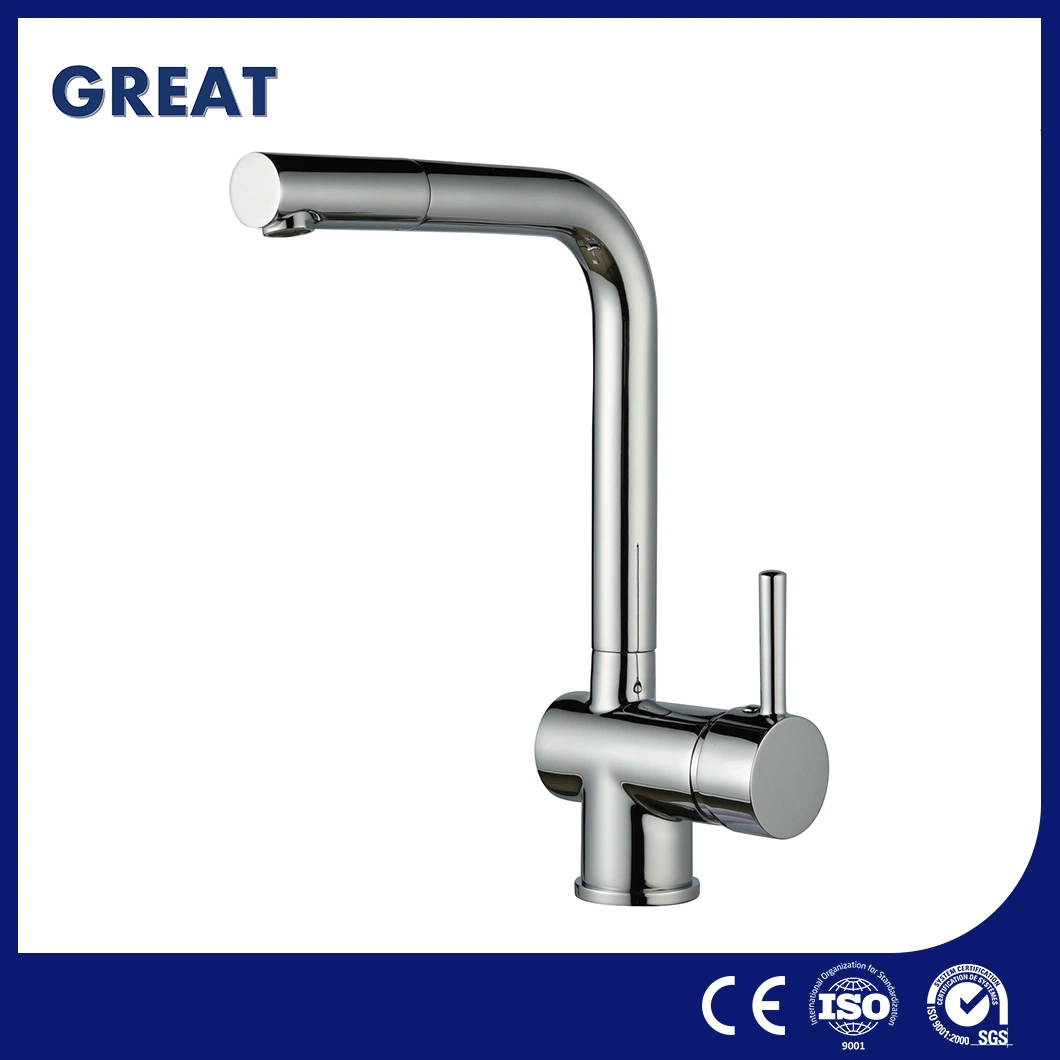 Great Touchless Kitchen Faucets Factory High-Quality Gl90102A101 Chrome Rotatable Kitchen Faucet Hot and Cold Mix Stainless Steel Kitchen Sink Faucet