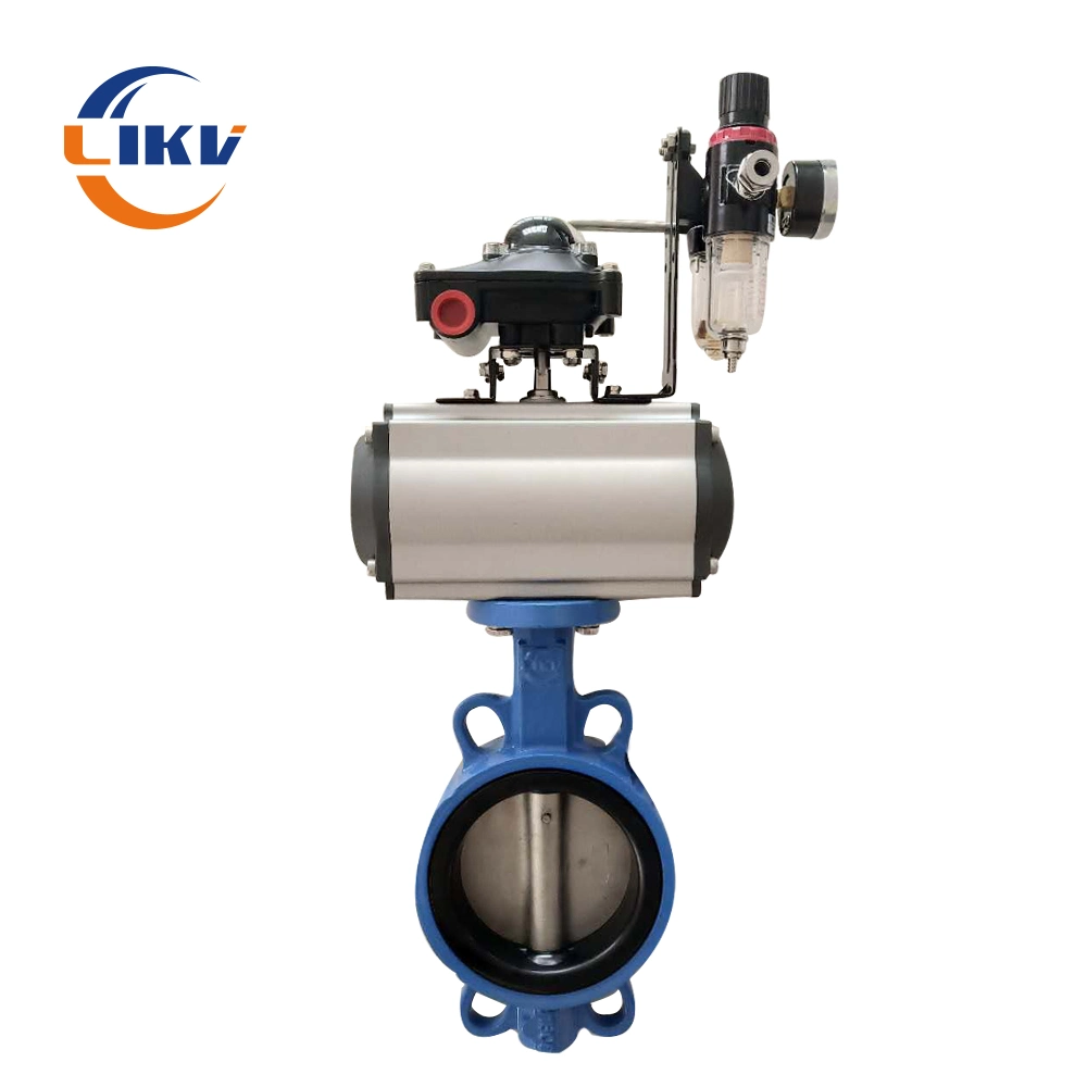 Low Price DN50 Wafer Connection 10 Inch Stainless Steel Pneumatic Butterfly Valve