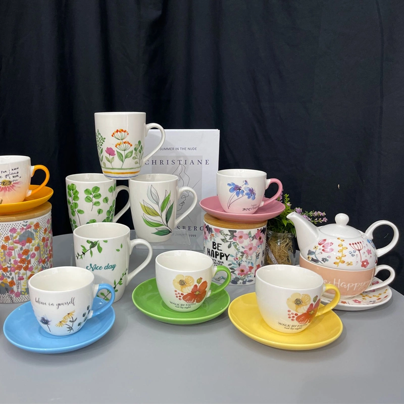 Spring Coffee Set, Tea Cup Set for Office and Home