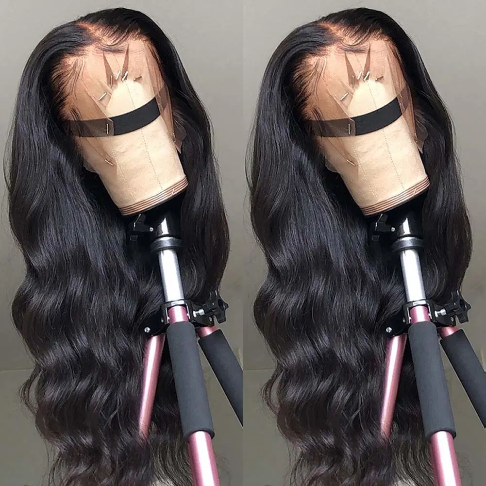 Usine Vente Chaude 100% Extension de Cheveux Brésiliens Vierges Non Traitées Remy Hair Body Wave Perruques en Dentelle Frontale 13X4 en Cheveux Humains pour Femmes Noires 150% 180% 210% 250%