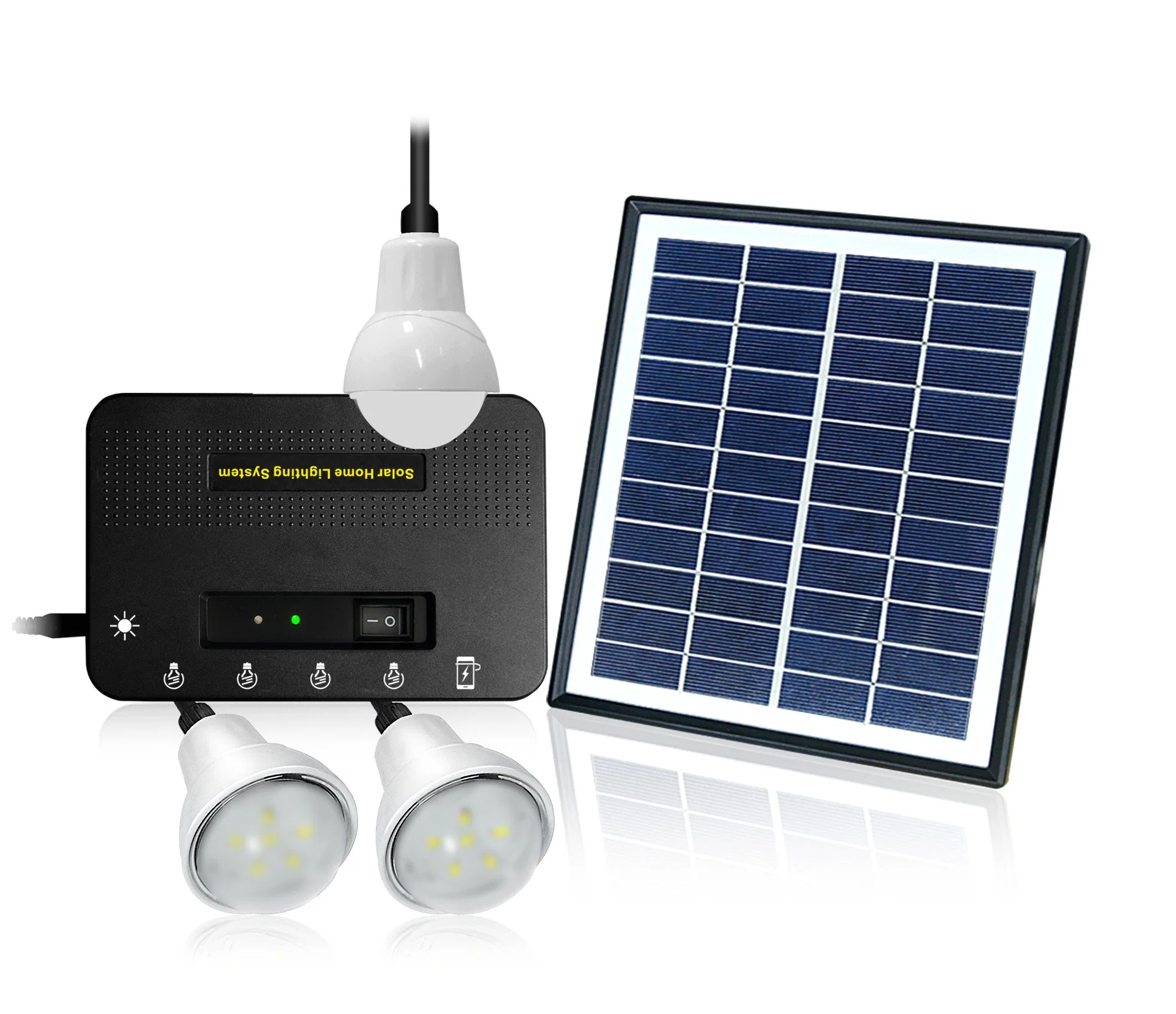 2021 Rechargeable 4W Solar 3 Lighting Camping Kit Solar Home System LED Lamp Bulb Light with Phone Charging