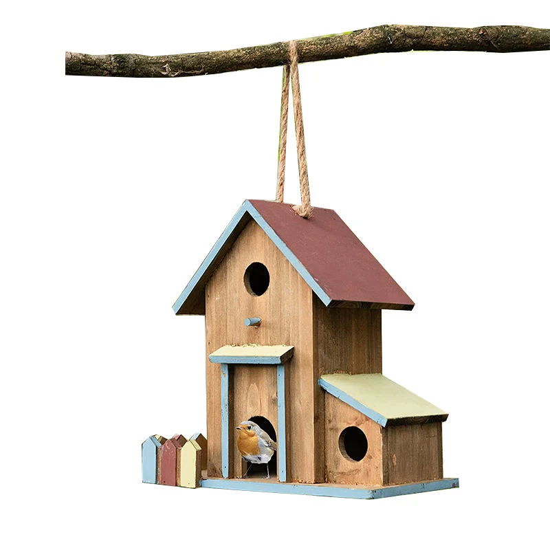 Maison en bois pour jardin Maisons d'oiseaux colorées suspendues