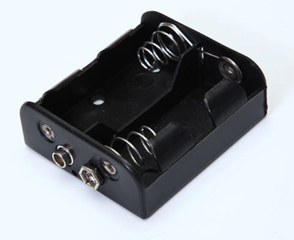 1.5, 3V, 4.5V, 6V Battery Holder Red/Black Wire, C Type Plastic Battery Case with 9V Buckle Button/Soldering Slice