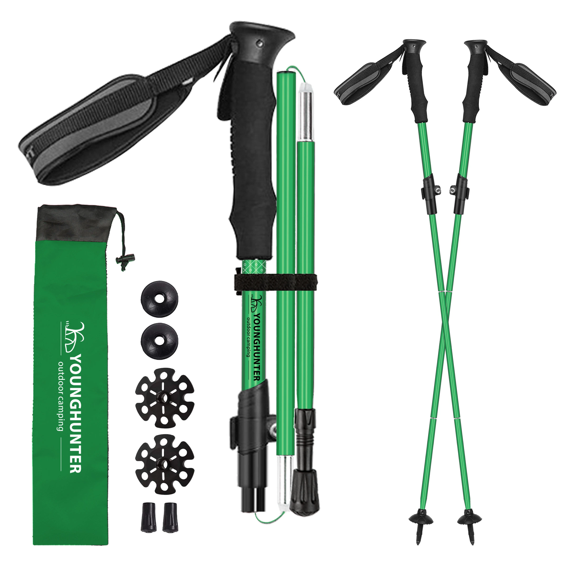 125cm Folding OEM Trekking Stick with Logo Aluminum 7075 Shaft Ultralight Hiking Pole Sticks