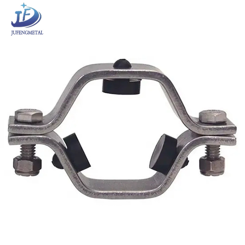 Sanitary Stainless Steel SS304 Hex Pipe Holder Hexagon Hex Pipe Hanger Tube Support with PVC Sleeve
