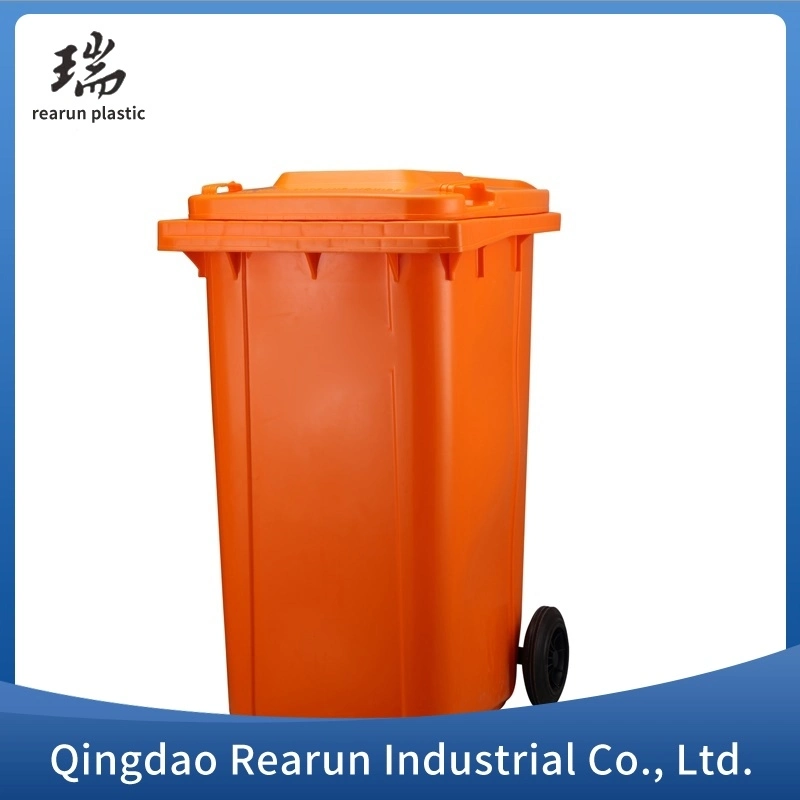 Precio de venta baratos 120L 240L Color personalizado Heavy Duty calle pública 2 Wheel Lidded HDPE de plástico reciclado de basura basura basura residuos Wheelie Bin para el exterior