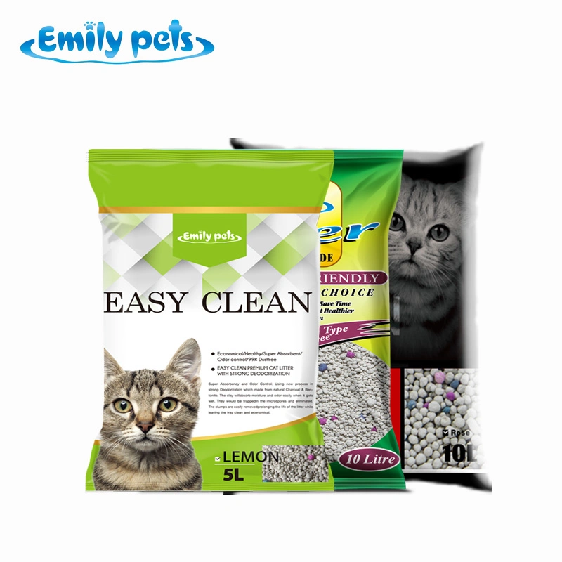 Alimentação de animais de estimação Emily Clumping Bentonite Natural Cat Areia Produtos animais de estimação Venda Quente