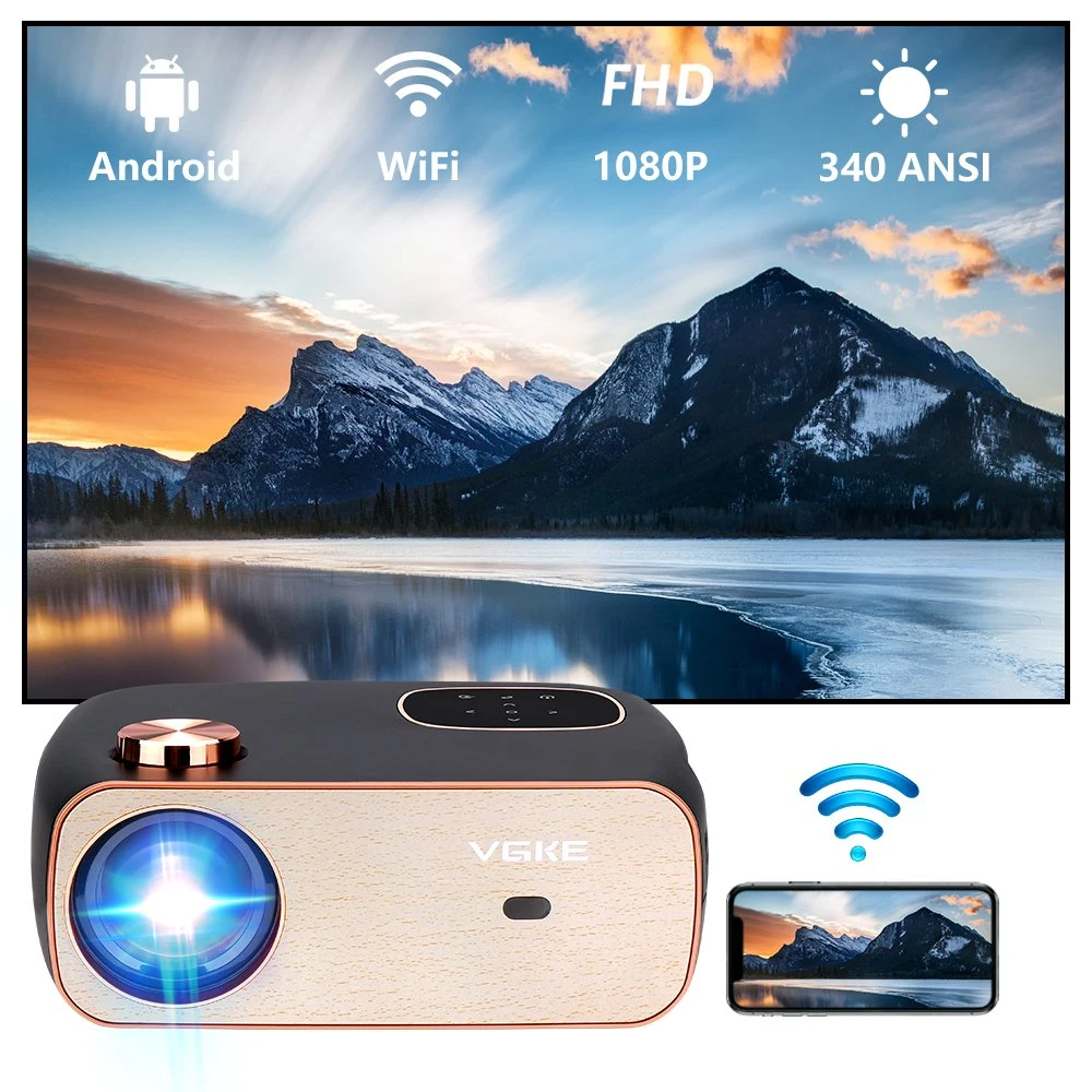 Full HD Native 1080P LCD Projector Smart Android WiFi Projector Support 4K Portable LED Proyector Home Theater