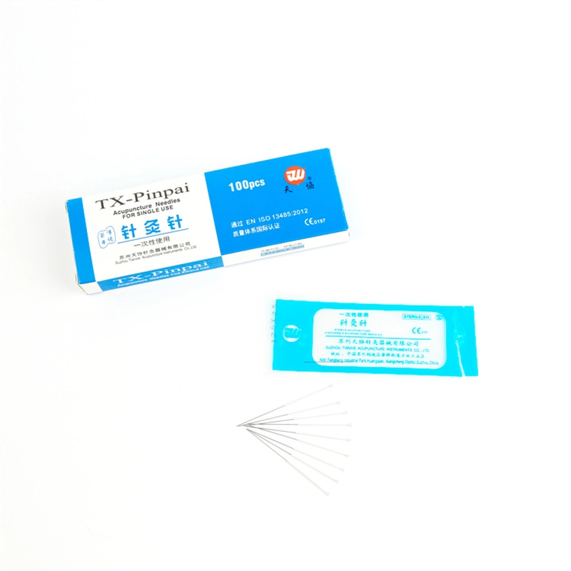 Traditional Disposable Sterile Plastic Bag Packing Medical Acupuncture Needles with Silver Handle