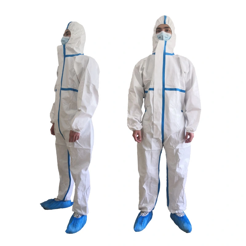 Wholesale En14126 Disposable Protective Clothing PP PE Protection Suit Isolation Gowns Medical Protective Coverall