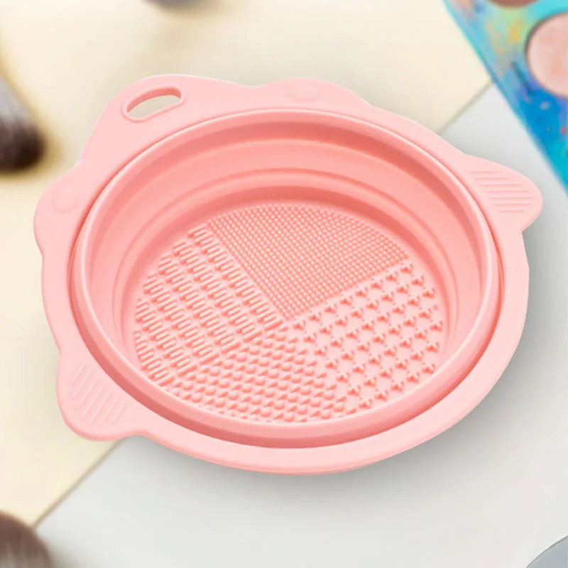 Beauty Tools Brush Pad Powder Puff Clean Plate Makeup Tools Brush Clean Folding Bowl Silicone Wash Bowl