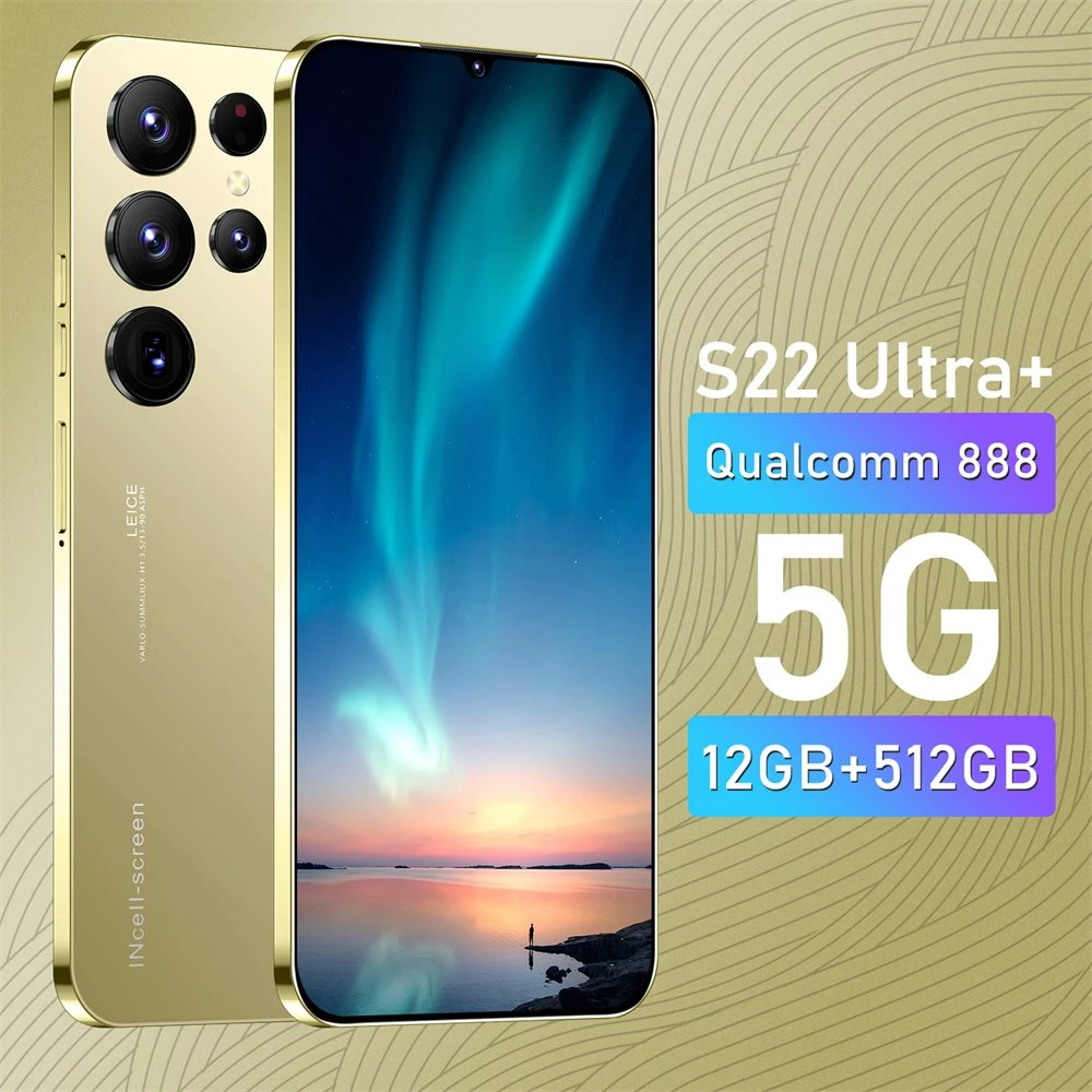 Viqee Phones International Trade Hot Sale Brand New Smart Mobile Phone Model S22 Ultra 7.3 Inches 3+64GB 256GB Android Phone, OEM/ODM Ready in Stock