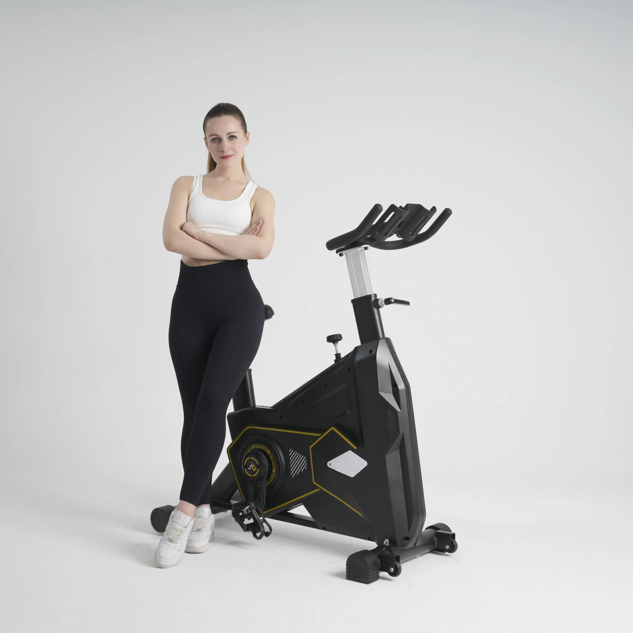 Commercial Gym Equipment Professional Use Magnetic Exercise Bike with Laptop Desk Fitness Elliptical Stepper