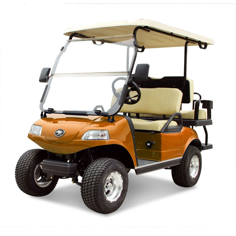 Golf Cart 2+2-Seater Electric Cart Orange Utility Vehicle