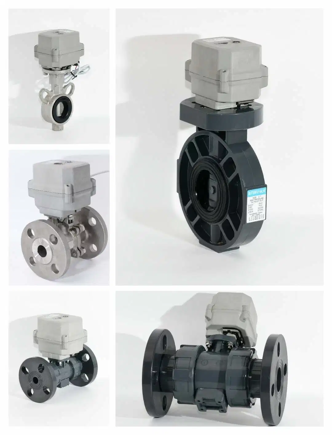 2 Way DN32 Stainless Steel 304 Electric Shut off Butterfly Valve