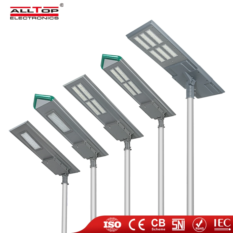 Alltop Zhongshan SMD de aluminio resistente al agua IP65 autopista fuera de todo en uno de los LED lámpara solar calle