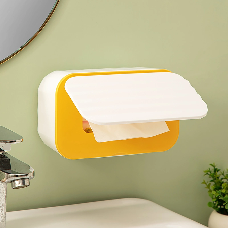 2151 Wall Mounted Kitchen Bathroom Plastic Tissue Box with Lid