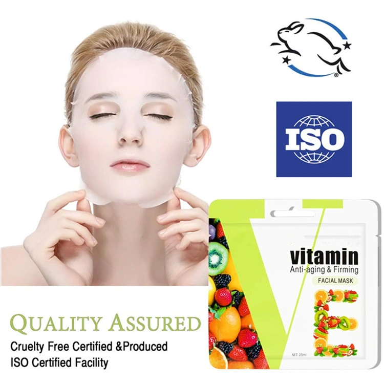 Fórmula natural da vitamina E Anti-Aging &amp; Reafirmante Máscara facial Máscara de folha Melhor cuidado da pele