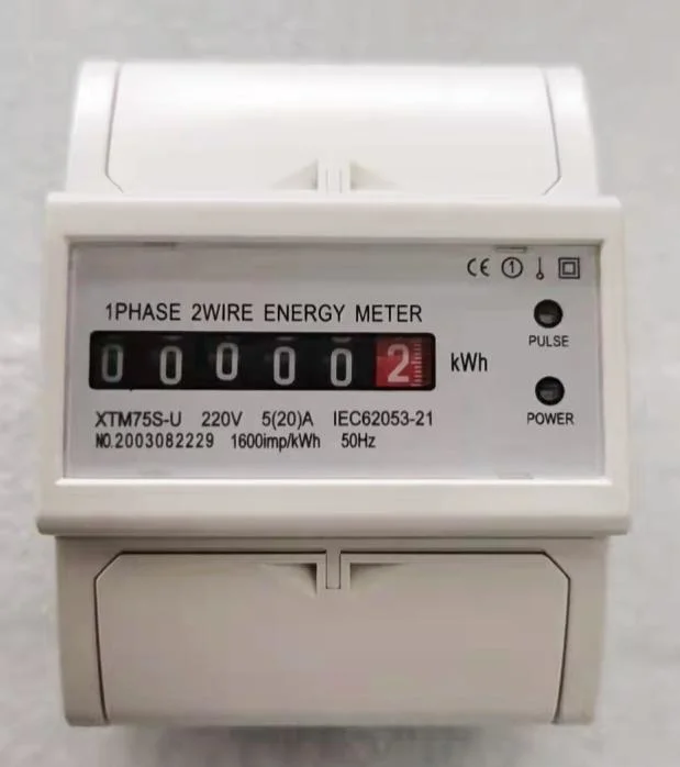 Intellignet Single Phase DIN Rail Watt Hour Meter 4p with Register