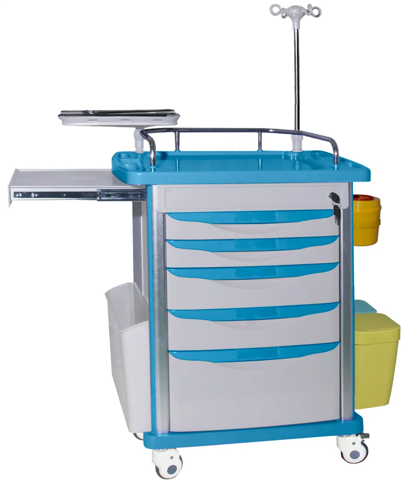 Multifunction ABS Hospital Anaesthesia Trolley Medical Medicine Emergency Trolley Cart