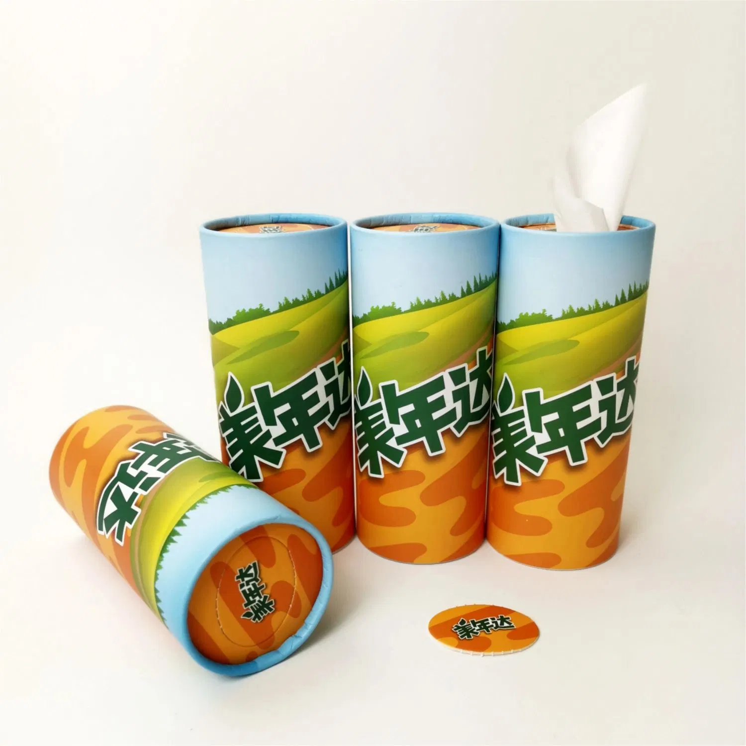 Advertising Soft Disposable Facial Tissues Custom Design Cylinder Paper Tube Tissue Car