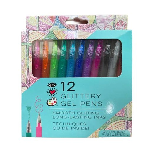 12 PCS Glitter Gel Pen Glitter in Color Box Good Quality School and Office Stationery Supply