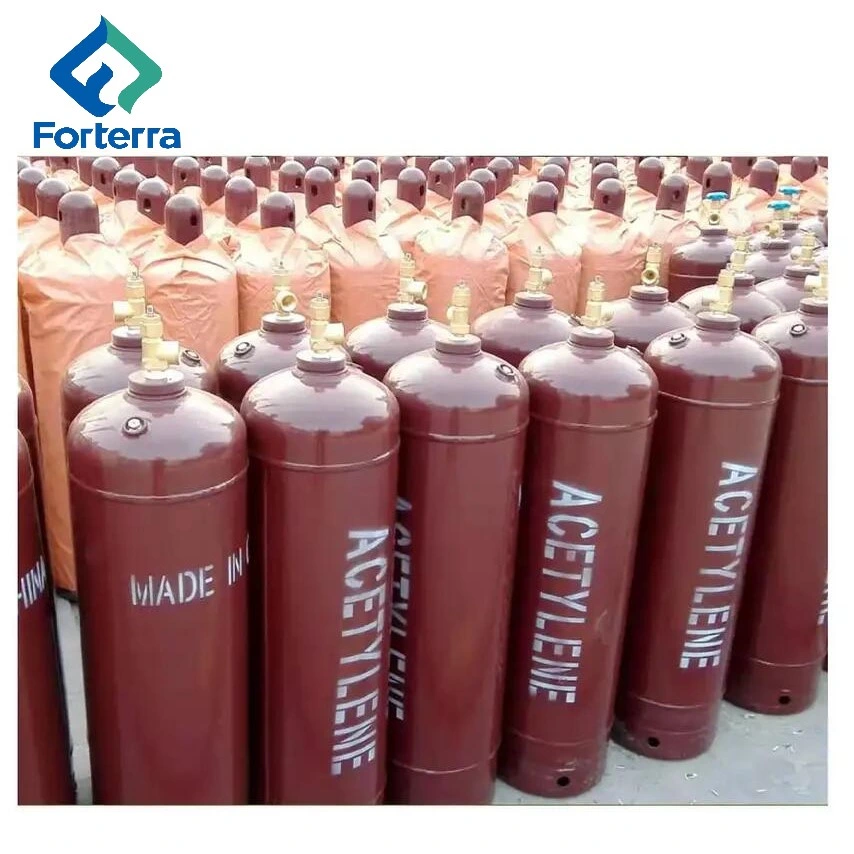 China fábrica de gas de la industria del 99,8% de pureza C2H2 con los cilindros de gas acetileno para soldadura de uso