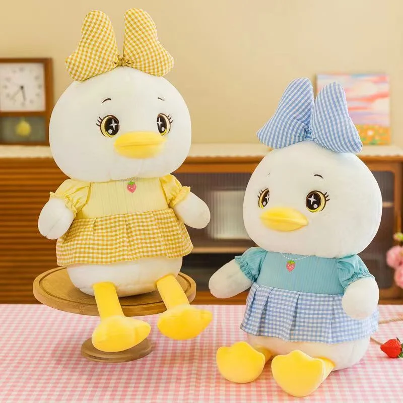 Cartoon Silly Cute Bow Beautiful Duck Plush Toy Doll Girl Sleeping Throw Pillow Doll Puppet