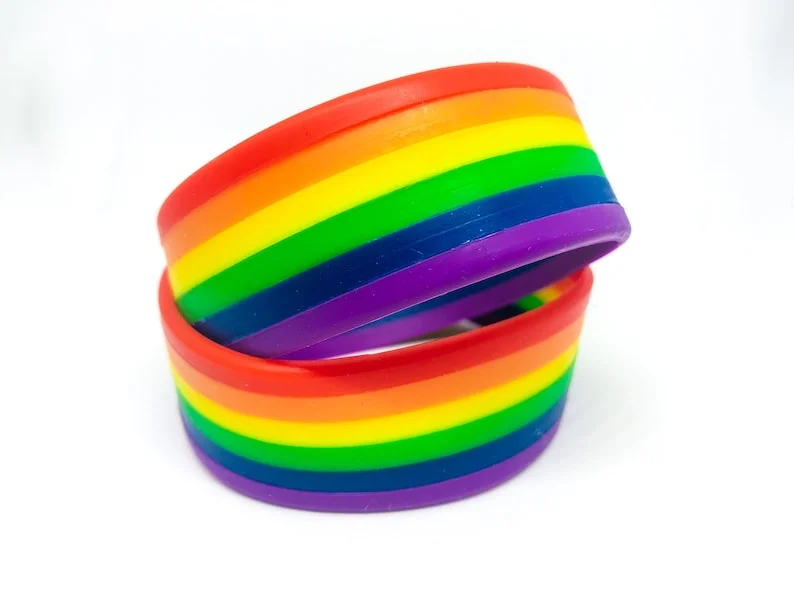 Custom Silicone Rainbow Bracelets Make Your Own Rubber Wristbands with Message or Logo High Quality Personalized Wristband