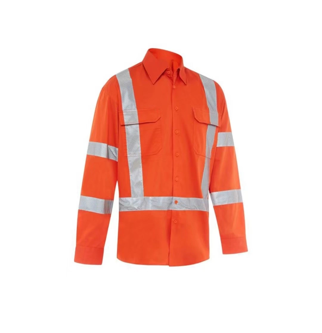 Custom Garment Hi-Vis Safety Work Clothes Reflective Uniform Shirt Protective Workwear