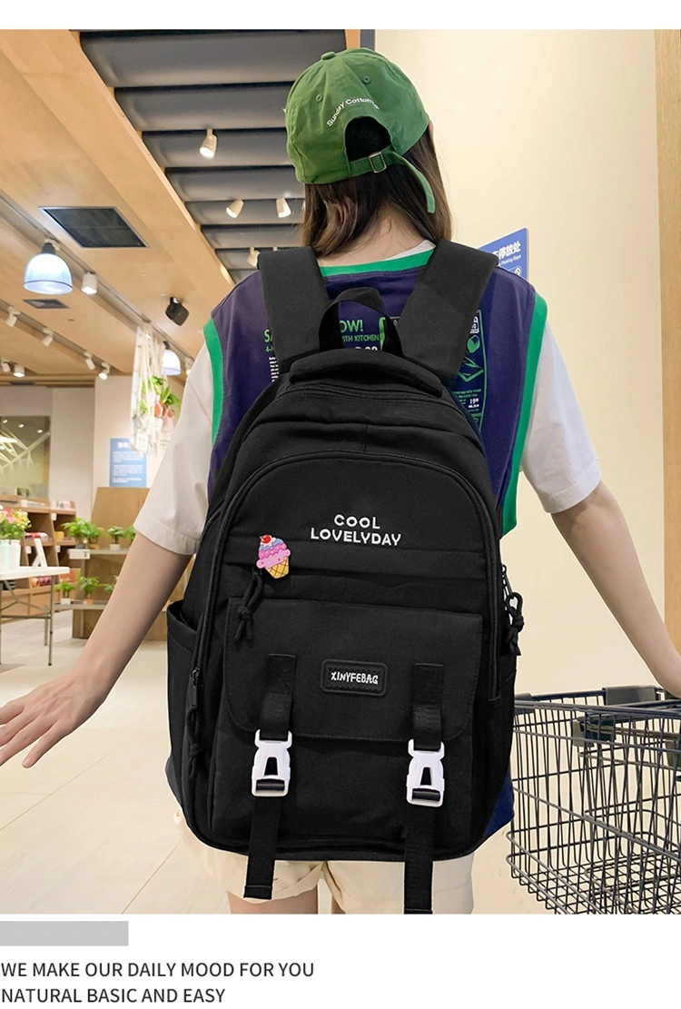 Wholesale/Supplier Waterproof College Students Backpacks Simple Solid Color Schoolbags Outdoor Anti-Theft Travel Sports Laptop iPad iMac Notebook Backpack
