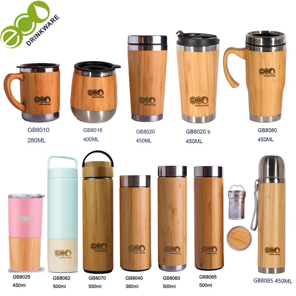 GB8020 450ml 15oz Customized Bamboo Cup Coffee Mugs Travel Mug