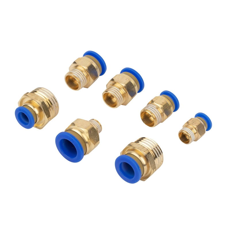 PC Pneumatic Connector Brass Pneumatic Air Fittings Connector Quick Parts for Air Accessories