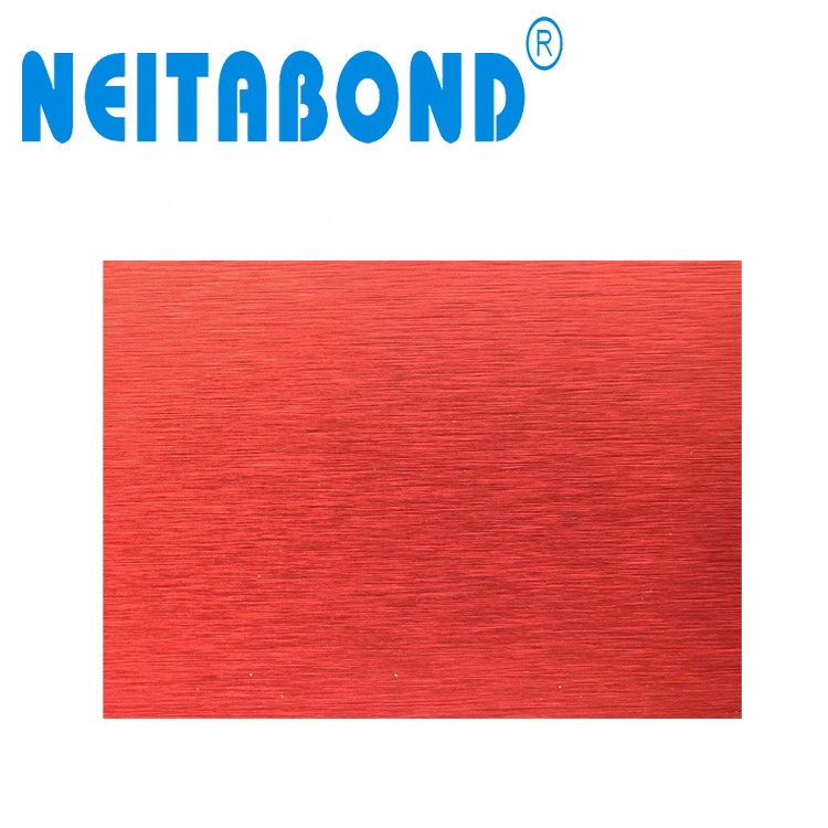 Red Brush Acm Aluminum Composite Material with 3mm 4mm