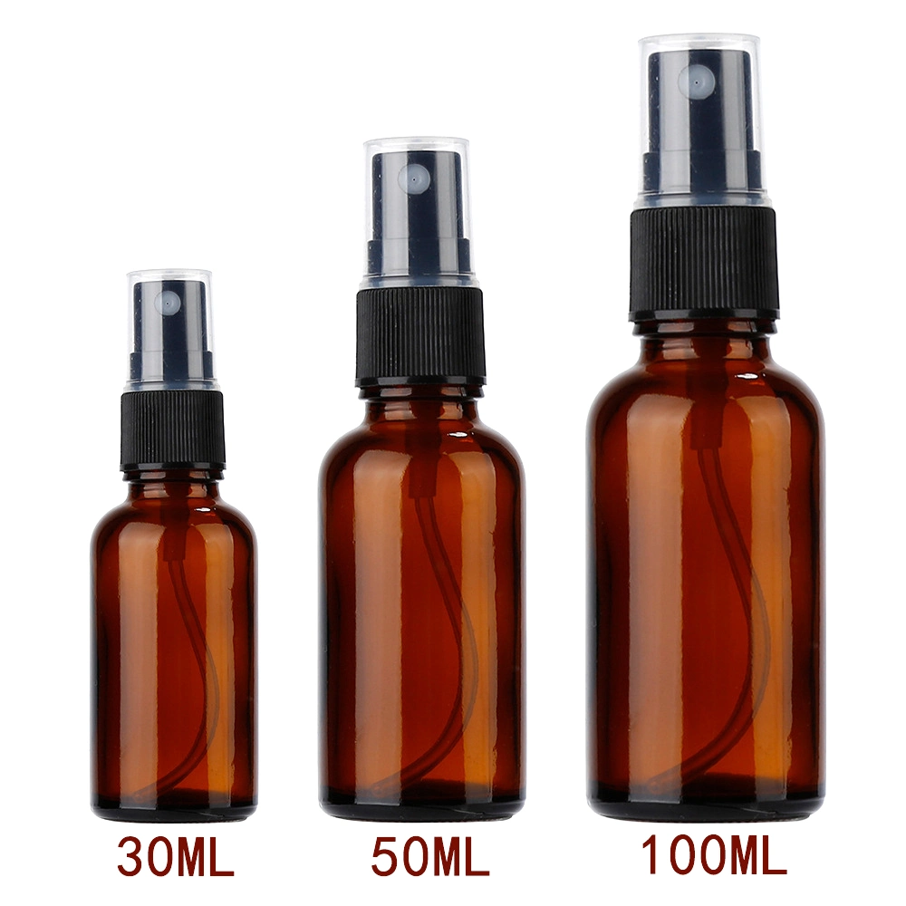 Wholesale/Supplier 30ml 50ml 100ml Medical or Cosmetic Amber Glass Spray Bottle