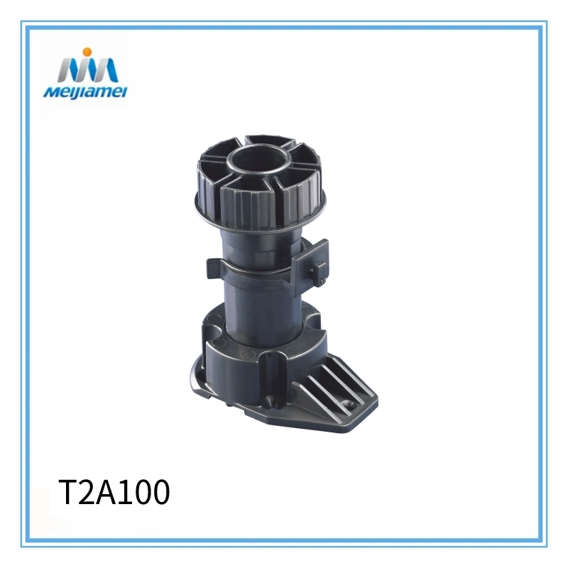 T2a100 Screw on Black ABS Plastic Adjustable Legs for Base Cabinet