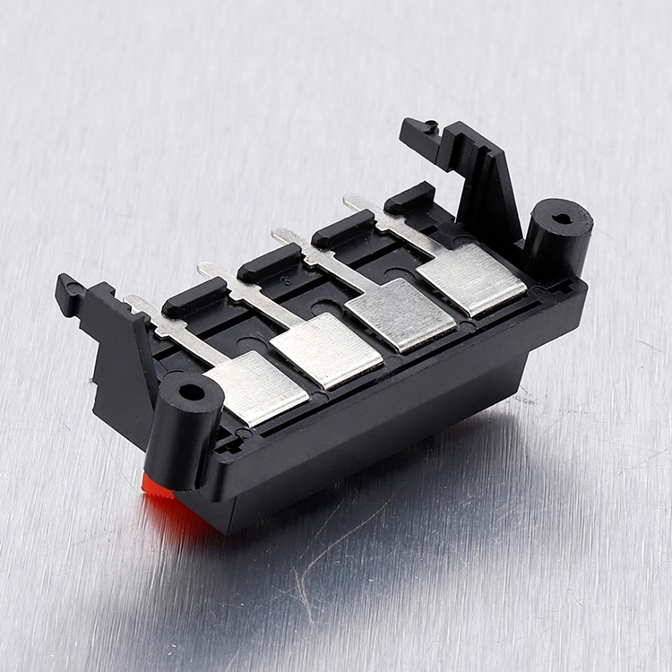 High quality/High cost performance  Spring Clip Speaker Terminal Board 4 Ports Binding Post Connector Socket Red Black Wire Push Connector