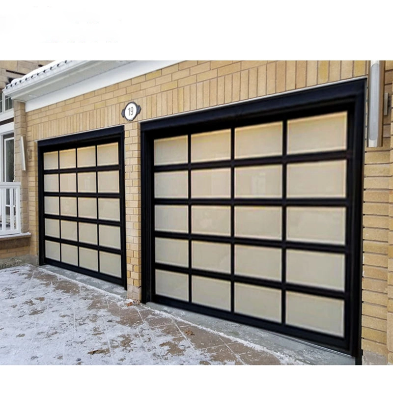 Porta de garagem deslizante em alumínio com vidro de visualização total e moderna Com motor