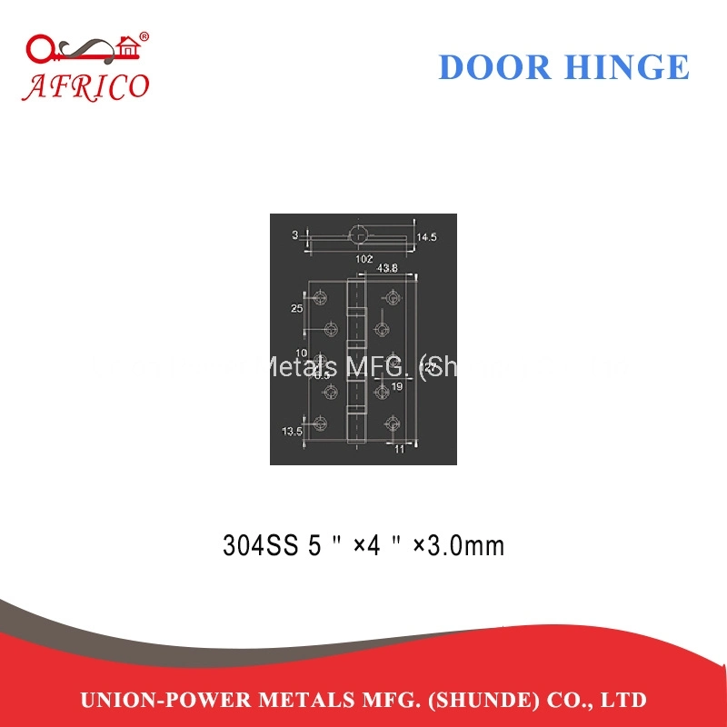 Acabado satinado 4bb a ras de acero inoxidable bisagra para puerta de madera