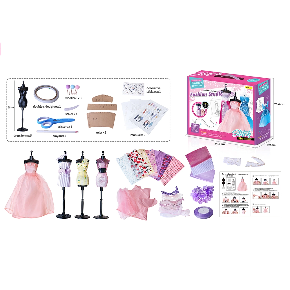Fashion Design Kit Toy with 4 Mannequins Creativity DIY Arts Crafts Toys