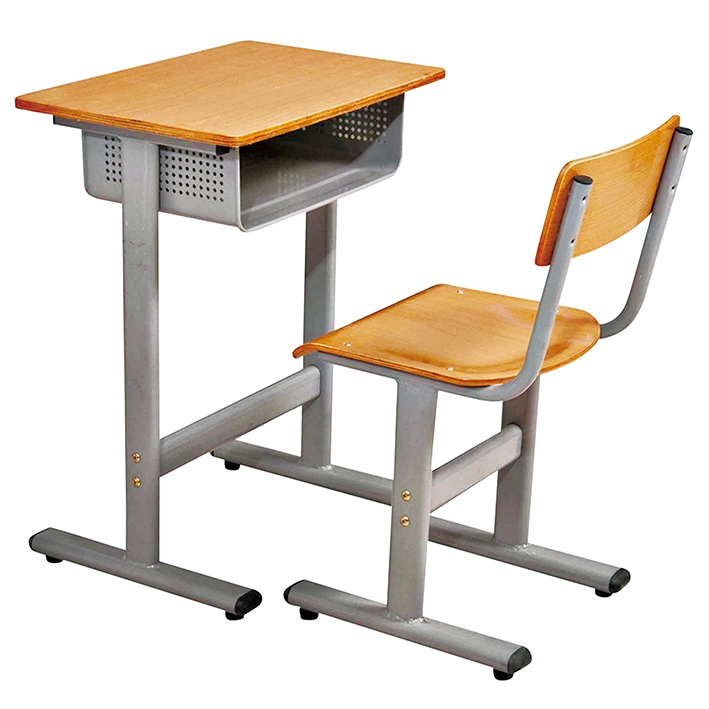 School Furniture Wooden Single Student Study Desk/Table with Chair for Perschool Classroom