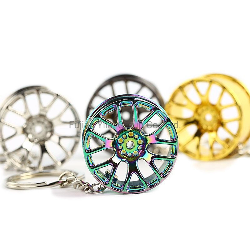 Wholesale Car Accessories Wheel Tire Rim 3D Metal Keychain Promotional Gift Keychain